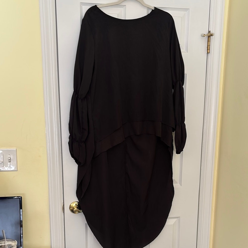 Elegant Black High Low Blouse